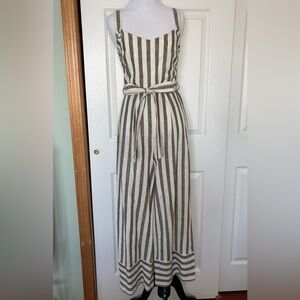 Striped Jumpsuit with Belt